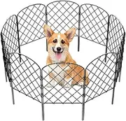 Garden Fence Panels - No Dig Fence for Dogs - 10X Heavy-Duty Wire Mesh Gate for Privacy Trellis Flower Bed, Self-Standing Anti-Climb Pet Barrier for Yard Backyard Patio