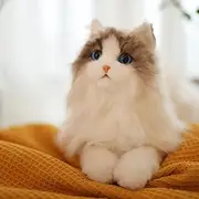 Chongker Handmade Realistic Stuffed Ragdoll Cat Plush Gifts for Women Birthday Anniversary Cat Lover (Cat Only)