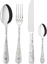 SABRE PARIS - Cutlery Set, 4 Pieces - Saint Malo - Knife, Fork, Tablespoon & Teaspoon - Stainless Steel - Dishwasher Safe