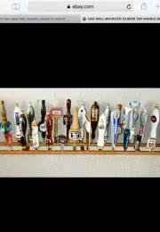 SOLID OAK 25 BEER TAP HANDLE DISPLAY HOLDS 25 TAPS ON 2 TIERS WALL MOUNTED