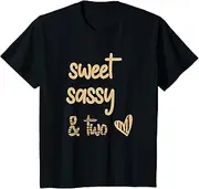 [X.Style] Kids Birthday Girl tee for Toddler n Kids Sweet Sassy Two 2nd bir ds782 T-Shirt (S) Black