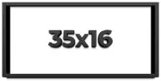 35x16 Shadow Box Frame Black | 1 inches Deep Real Wood Contemporary Shadowbox Di