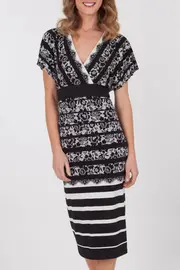 Lace Charming Cap Slv Dress--MART-M8755LC