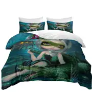 Cool Fantasy Art the Alligator Girl Quilt Cover