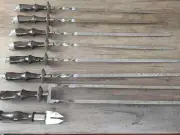 Hand Forged Stainless Steel 8Pcs Skewers Set For Camping BBQ Grill utensils