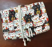MANEKI NEKO 48 COUNT PENCIL ROLL - CANVAS - LUCKY CAT