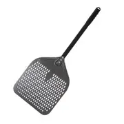 Anygleam Pizza Shovel 30 cm x 86cm Dark Grey for Perforated Peel with Metal Handle Oven Turning Baking Accessory