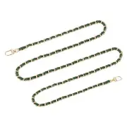 55" Purse Chain Strap with Buckles for Shoulder and Cross Body (Green + Gold)