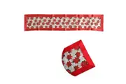 Red Poinsettia Sheer Organza Glitter Table Runner 40 x 183 cm Red