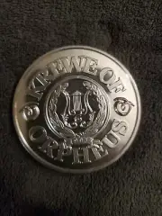 2008 Krewe of Orpheus Plain Aluminum Doubloon 2 1/2 in