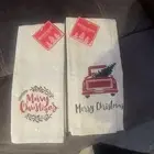 Magic Of Christmas Saying Kitchen Tea Towels 15x25. Qty 2 Holiday