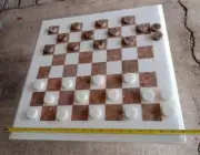 Beautiful Marble Checkers or Chess Table/Chess Board, Chess Set Top, Gifts Her