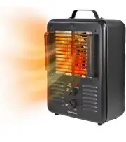 Hyper Tough Utility Space Heater 1500W Fan Forced Type Indoor Black Portable