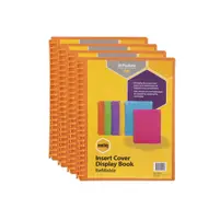 4PK Marbig 20-Pocket A4 Refillable Clearview Display Book - Translucent Orange