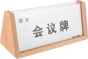 Shaped Acrylic Table Sign Holder with Solid Wood Base Versatile Name Plate for Desk Meeting Room Office Reception Sturdy Easy to Change Sign Display