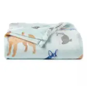 NEW The Big One Aqua Blue Dog Dogs Super Soft Oversized Throw Blanket 72”X 60”