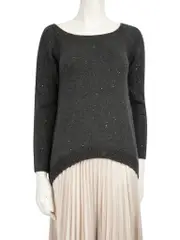 Grey Cashmere Sequinned Jumper