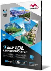 Everest Self Sealing Laminating Pouches, 10 Mils Thick, Gloss Finish, No Lami...