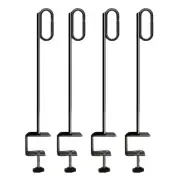 Outdoor String Light Poles 4 Pack 15.7" for Garden Backyard Deck Fence Railin...