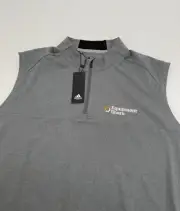 NEW Adidas Golf Vest Mens XL Gray Stretch Performance Pullover Quarter Zip