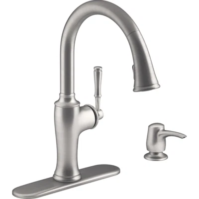 KOHLER Cardale Pull-Down Kitchen Faucet With Soap Dispenser R72247-SD-VS