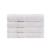 Linenland Bath Towel Set - 4 Piece Cotton Washcloths - White