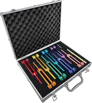 Chakra Tuning Fork Set, Weighted Tuning Forks of 8 Color,7 Chakra and 1 Soul Purpose Tuning Forks for DNA Healing, Sound Therapy, Yoga, Meditation