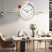 Metal Wall Clocks 14.2 Inch Clocks Decor Modern Silent Big Wall Clock Non Ticking Battery Operated Quartz Clock for for Living Room Kitchen Bedroom Decorative Bathroom