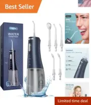 Professional Electric Teeth Cleaner: 300ML Water Flosser, 4 Pressure Settings