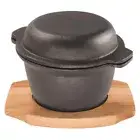 Pyrolux Pyrocast 12cm Garlic Pot w/ Lid & Tray Round Induction/Gas Cookware BLK