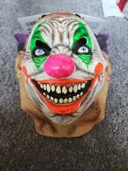Neon Psycho Clown Halloween Mask