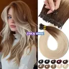 200G Thick Russian Nano Ring Loop Micro Beads Human Remy Hair Extensions Ombre M