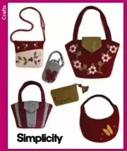 Simplicity 3715 Washed Felt Bag Accessories Craft Sewing Pattern