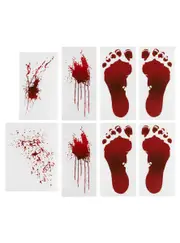 Fright Night Bloody Foot Prints Halloween Stickers