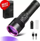 365Nm UV Light Torch, 50W Rechargeable Blacklight with LCD, Pet & Resin Use