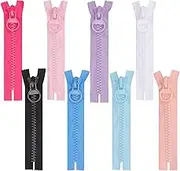 Swpeet 8Pcs #20 8 Colors Super Large Plastic Zippers Kit, Giant Zippers for Sewing Tents Coats Overcoats Down Boat Cover Canvas