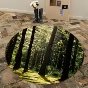 3D Forest Trees Light NAO4397 Game Rug Mat Elegant Photo Carpet Mat Fay