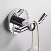 Elie Bathroom Robe and Towel Double Hook in Chrome