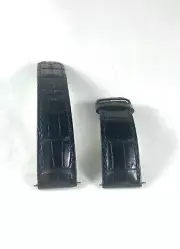 Authentic Baume Mercier Black Leather Watch Band for Deployant Clasp 22mm .