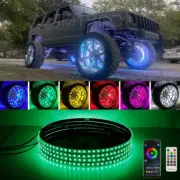 4x 15.5'' RGB Wheel Ring Lights LED Lights For Jeep Rim Light Bluetooth APP (for: Jeep)