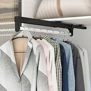 Clothes Rail Pull Out Closet Rod extendable,Wardrobe pull out clothes hanger, Extendable Clothes Hanger for Cabinets,Multifunctional Retractable closet pull out rod,Load 25 Kg Learned extensively KeYJ