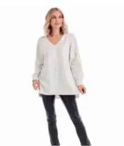 Mud Pie Cindy V-Neck Sweater One Size Retail $60