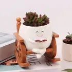 Face Plant Pots Resin Chair Reading Succulent Pots Creative for Succulent Cactus