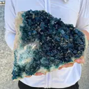 10.2lb Large NATURAL Green Cube FLUORITE Quartz Crystal Cluster Mineral Specimen