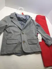 Toddler Boy Suit 2T Jacket, Button Up Shirt, Bow Tie & Pants ) Wonder NationNWT
