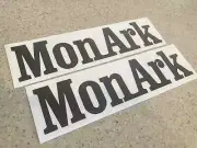 MonArk Vintage Fishing Boat Decals 12" Black 2-Pak FREE SHIP + Fish Decal!