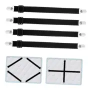 Adjustable Bed Sheet Clips, 4 Pcs Elastic Nylon Bed Sheet Fasteners Black