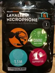 Professional Lavalier Lapel Microphone Omnidirectional Mic for iPhone Android US