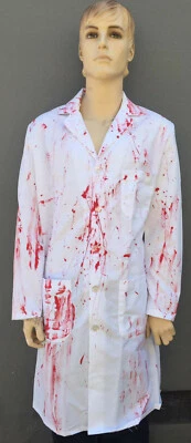 BLOODY REAL LAB COAT Adult Halloween Costume High Quality Doctor Psycho