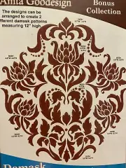 Anita Goodesign Embroidery Pattern DAMASK STENCIL CD~16 Designs*Bonus Collection